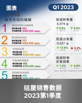 HDB Market In Numbers Q1 2023 (Chinese Version) Infographics
